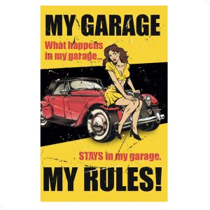 Placa Decorativa - My Garage My Rules