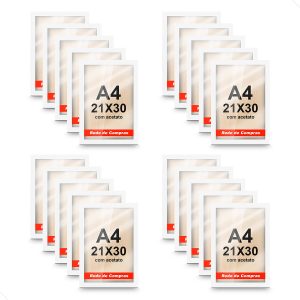 Molduras A4 MDF - Kit com 20 unidades - Cor Branco