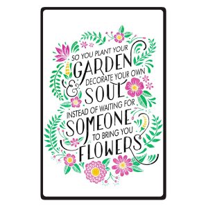 Placa Decorativa - Jardim Branco